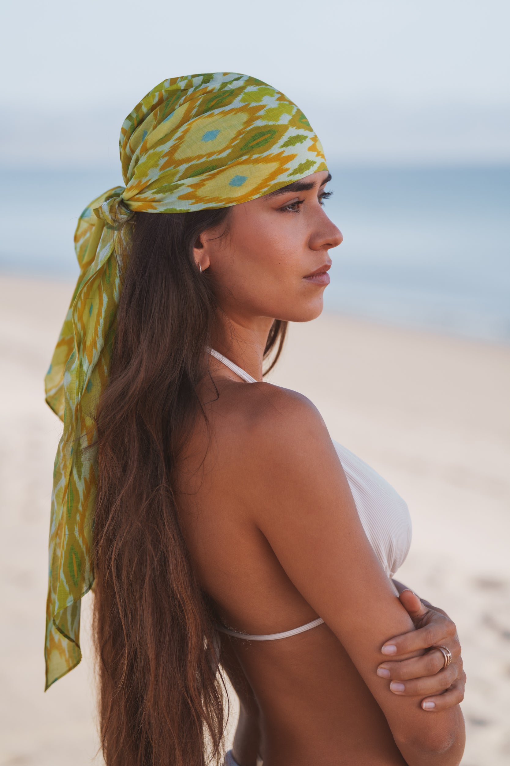Short Golden Ritual Silk-Cotton Pareo