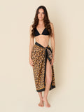 Wild Classic leopard print pareo cover-up, made from a lightweight cotton-silk blend by GEM Beach Collection.