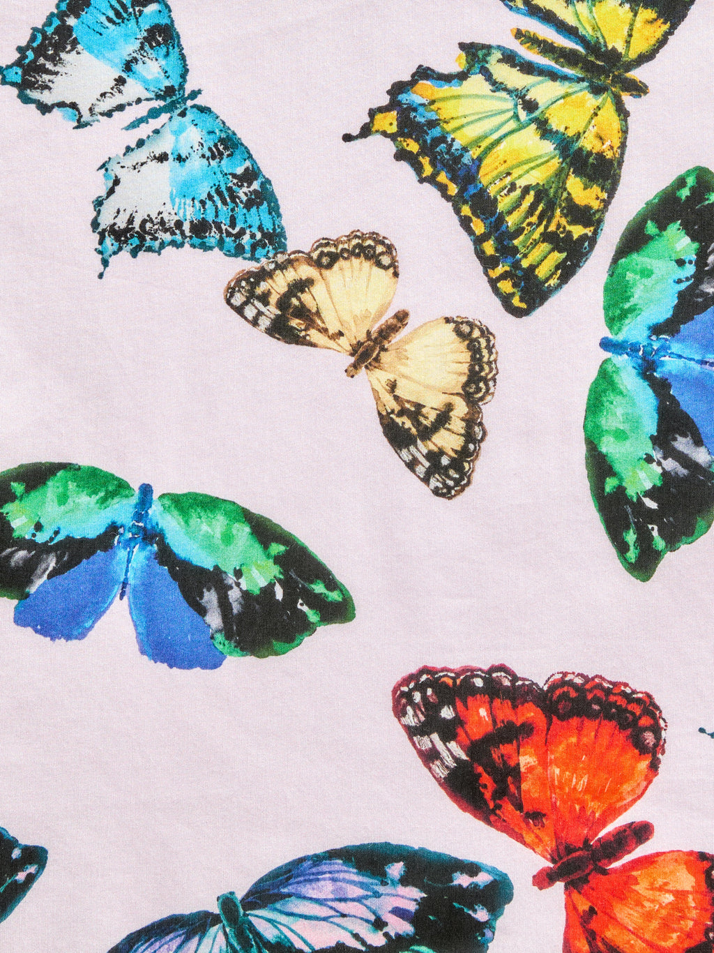 Pink Whisperwing pink pareo cover-up with watercolor butterfly details, made from a lightweight cotton-silk blend by GEM Beach Collection.